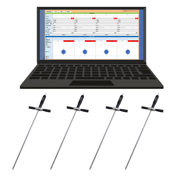 DIK-D310　コーン型多機能土壌水分センサ　4ch測定セット